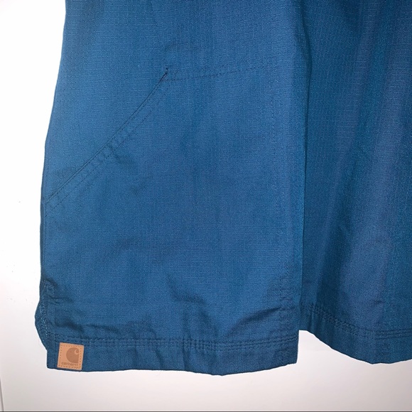 Women’s L Carhartt Teal Ripstop Solid V-Neck Scrub Top C17008 - Picture 4 of 10